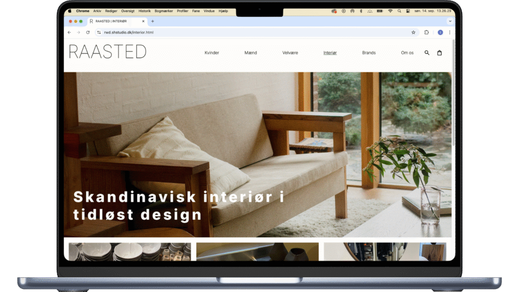 Raasted interiør mockup