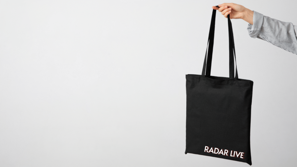 Radar tote bag mockup
