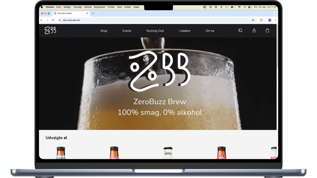 Mockup af ZBB forsiden